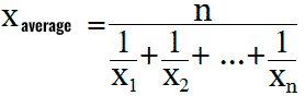 fórmula para encontrar el valor de la media armónica