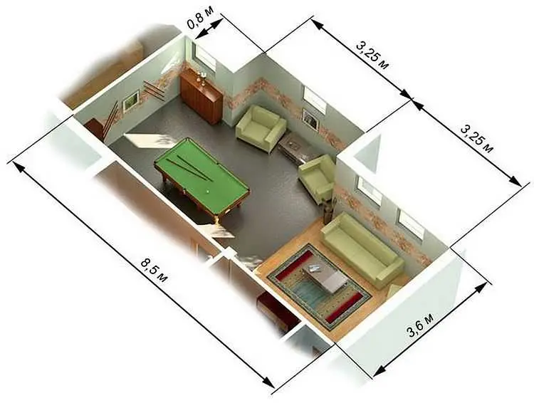 calcular el área de la pared de la habitación