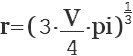 fórmula Calcular el radio de una esfera, esfera