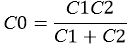 Fórmula para 2 condensadores conectados en serie