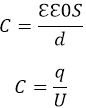 Fórmula para la capacitancia del condensador