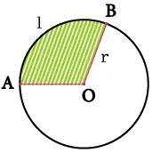 Área de un sector circular A través de la longitud del arco del sector