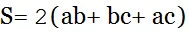 fórmula para el área de la superficie del paralelepípedo rectangular