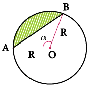 Área de segmento circular(grados)