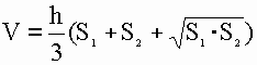 fórmula del volumen de una pirámide truncada, calculador